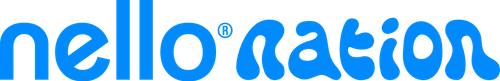 The image shows the word 'nello'ration' in stylized blue text.