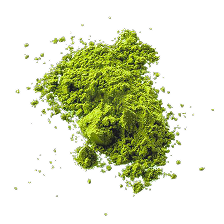 Bright green powder scattered on a black background.